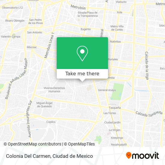 Colonia Del Carmen map