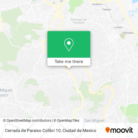 Cerrada de Paraiso Colibri 10 map