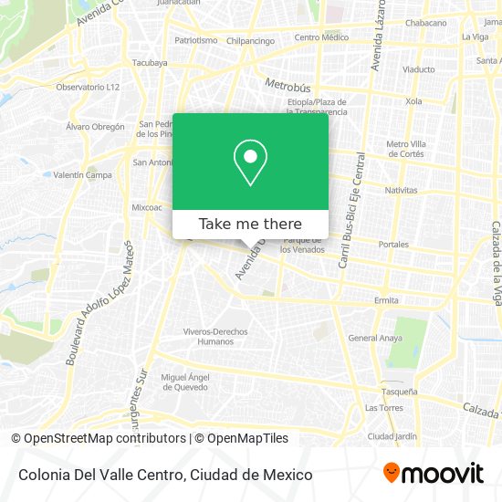 Mapa de Colonia Del Valle Centro