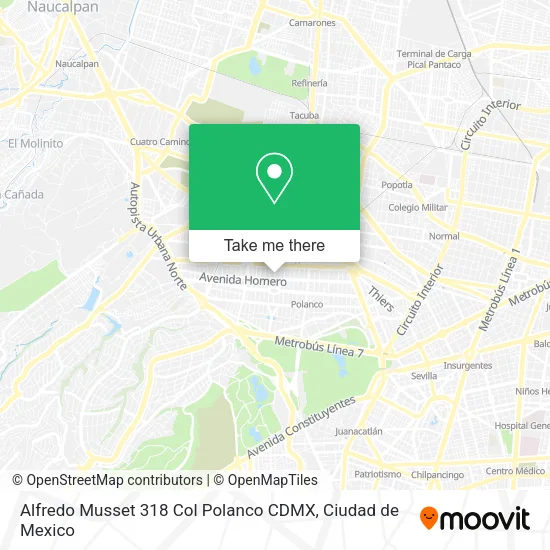 Alfredo Musset   318  Col  Polanco CDMX map