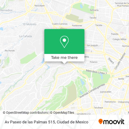 Mapa de Av  Paseo de las Palmas 515