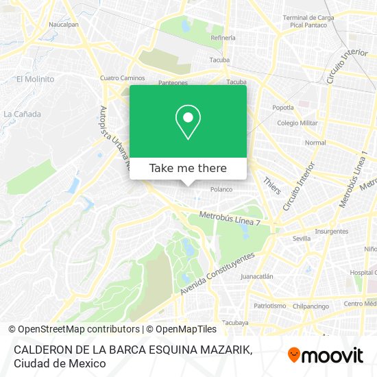 CALDERON DE LA BARCA  ESQUINA MAZARIK map