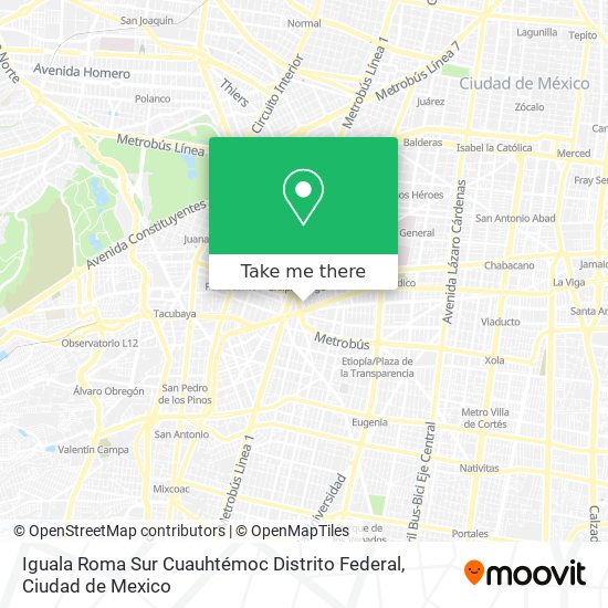 Iguala  Roma Sur  Cuauhtémoc  Distrito Federal map