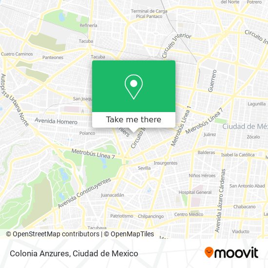 Colonia Anzures map
