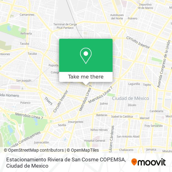 Estacionamiento Riviera de San Cosme COPEMSA map