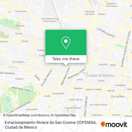 Mapa de Estacionamiento Riviera de San Cosme COPEMSA
