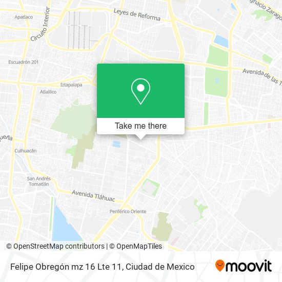 Felipe Obregón mz 16 Lte 11 map