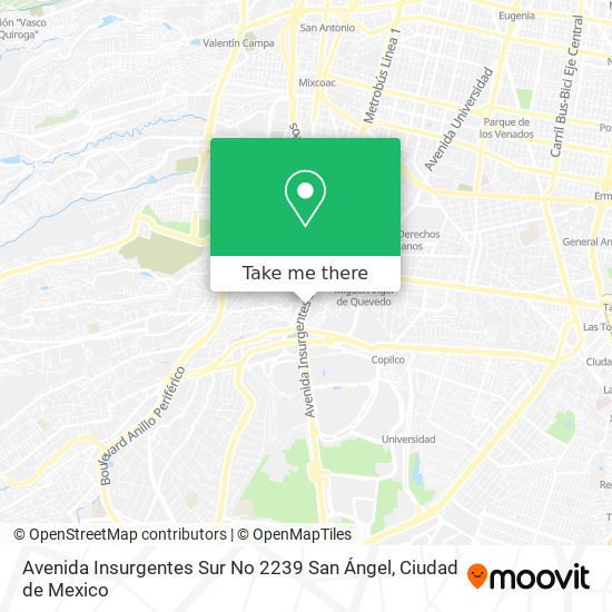 Mapa de Avenida Insurgentes Sur No  2239  San Ángel
