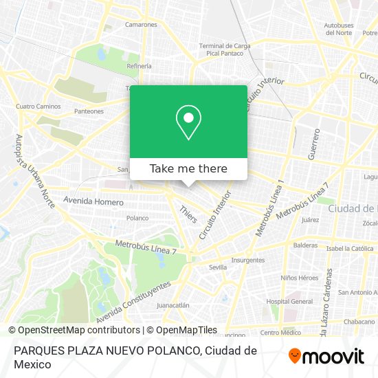 PARQUES PLAZA NUEVO POLANCO map