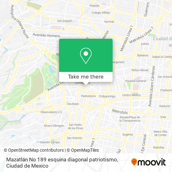 Mapa de Mazatlán No  189 esquina diagonal patriotismo