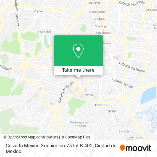Calzada México Xochimilco 75  Int  B 402 map