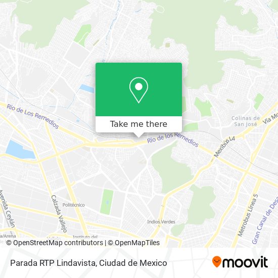 Parada RTP Lindavista map