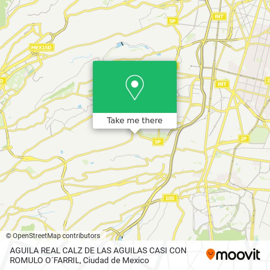 AGUILA REAL  CALZ DE LAS AGUILAS CASI CON ROMULO O´FARRIL map