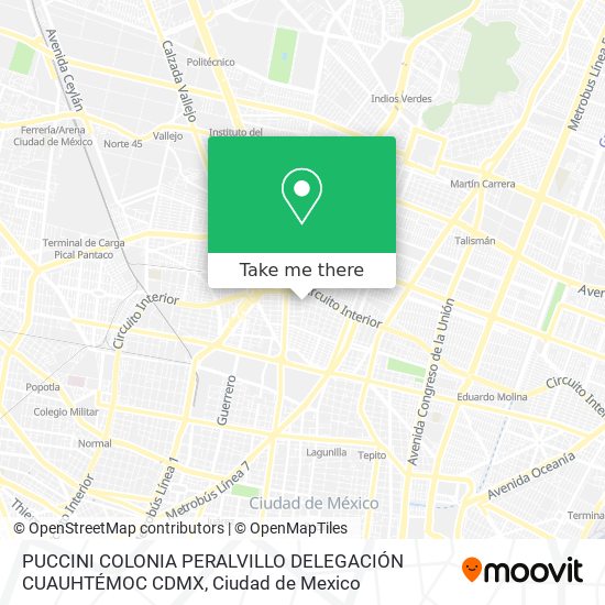 PUCCINI  COLONIA PERALVILLO  DELEGACIÓN CUAUHTÉMOC  CDMX map
