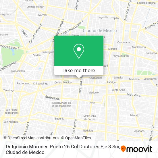 Dr  Ignacio Morones Prieto  26 Col  Doctores Eje 3 Sur map