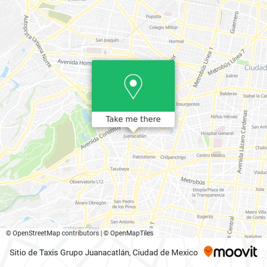 Mapa de Sitio de Taxis Grupo Juanacatlán