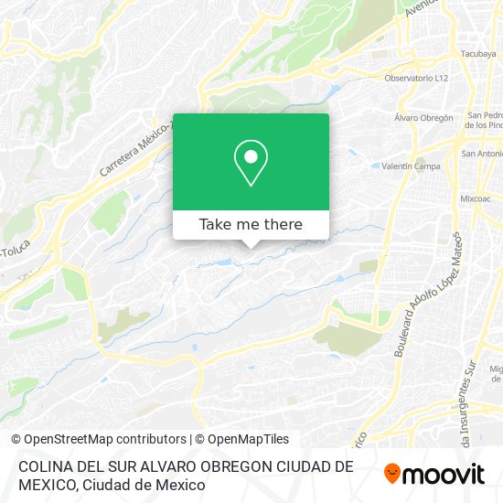 COLINA DEL SUR  ALVARO OBREGON  CIUDAD DE MEXICO map