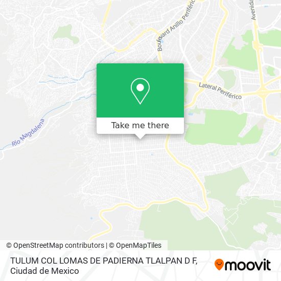 TULUM  COL  LOMAS DE PADIERNA  TLALPAN  D F map