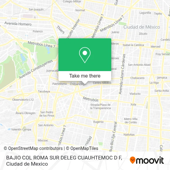 BAJIO  COL  ROMA SUR  DELEG  CUAUHTEMOC  D F map