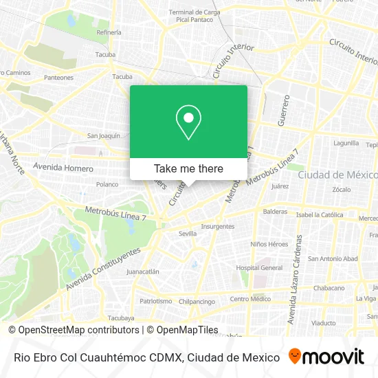 Rio Ebro  Col Cuauhtémoc  CDMX map