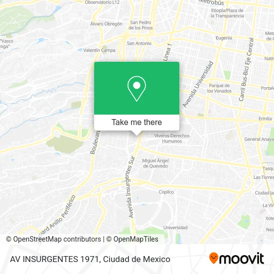Mapa de AV INSURGENTES 1971