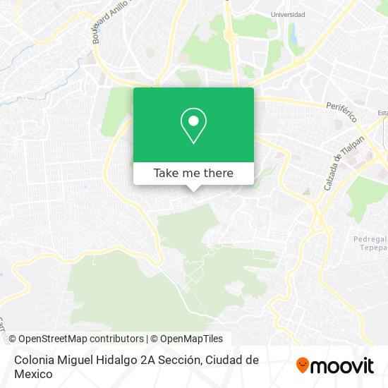 Colonia Miguel Hidalgo 2A Sección map