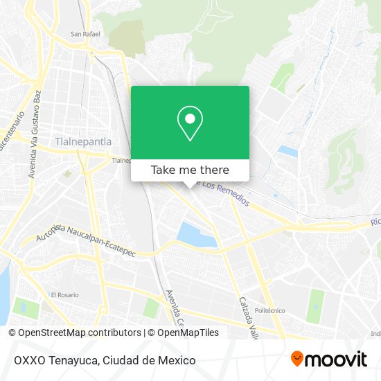 OXXO Tenayuca map