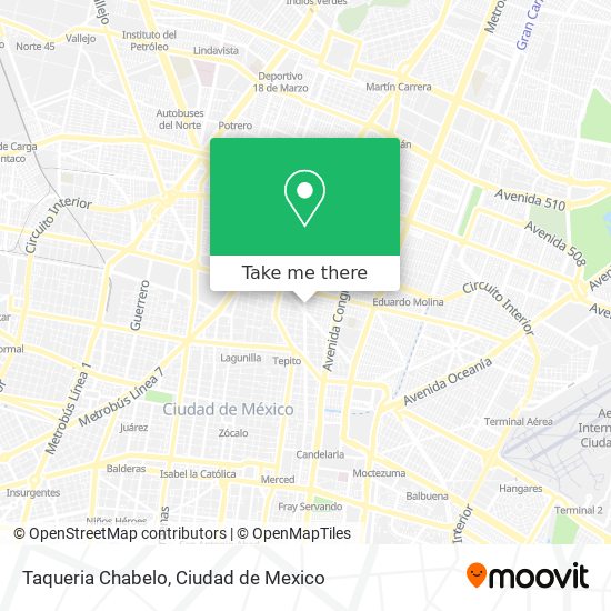 Mapa de Taqueria Chabelo