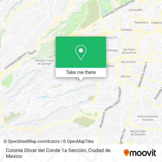 Colonia Olivar del Conde 1a Sección map