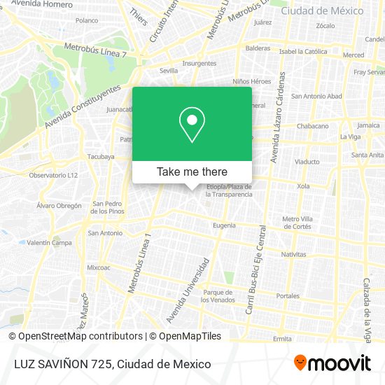 LUZ SAVIÑON 725 map