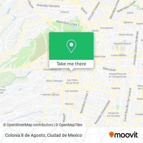 Colonia 8 de Agosto map