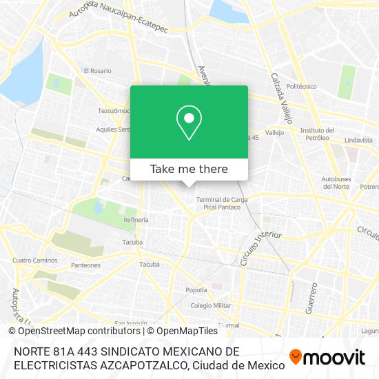 NORTE 81A  443  SINDICATO MEXICANO DE ELECTRICISTAS  AZCAPOTZALCO map