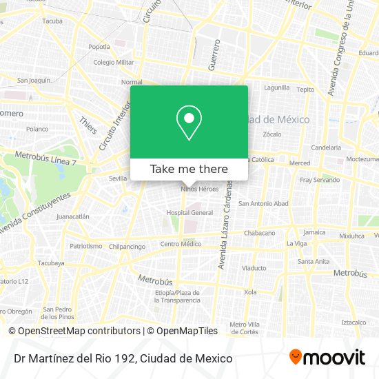 Dr  Martínez del Rio 192 map