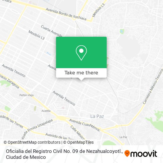 Oficialia del Registro Civil No. 09 de Nezahualcoyotl. map