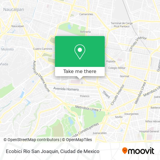 Mapa de Ecobici Rio San Joaquin