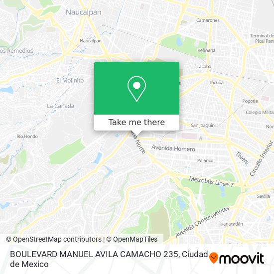 BOULEVARD MANUEL AVILA CAMACHO 235 map