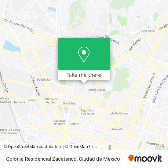 Mapa de Colonia Residencial Zacatenco