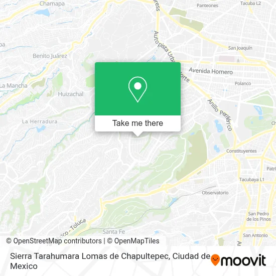 Sierra Tarahumara Lomas de Chapultepec map