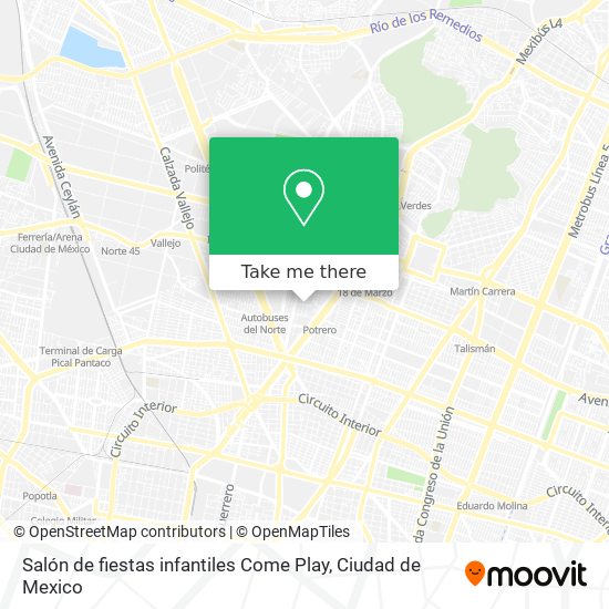 Mapa de Salón de fiestas infantiles Come Play