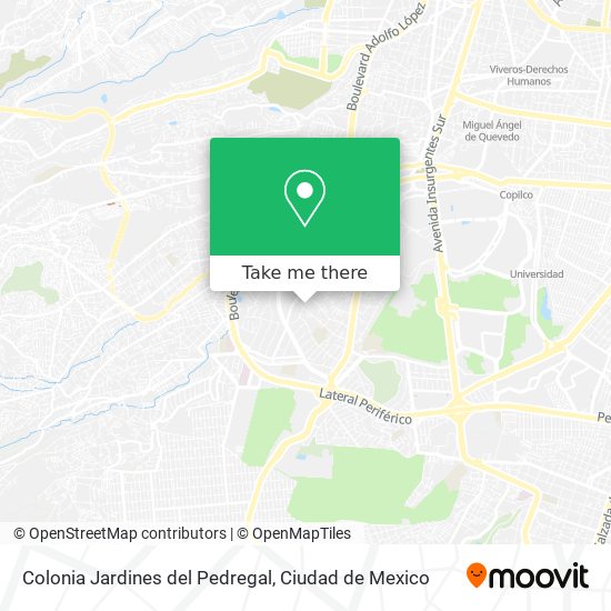 Colonia Jardines del Pedregal map