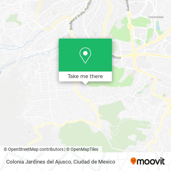 Colonia Jardines del Ajusco map