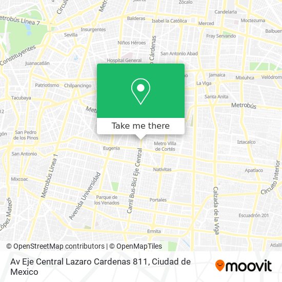 Av  Eje Central Lazaro Cardenas  811 map