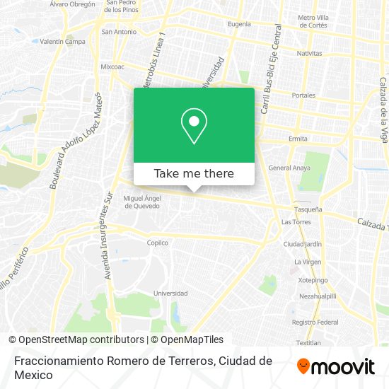 Fraccionamiento Romero de Terreros map