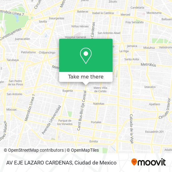 AV  EJE LAZARO CARDENAS map