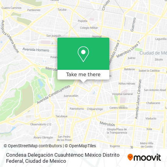 Condesa  Delegación Cuauhtémoc  México  Distrito Federal map