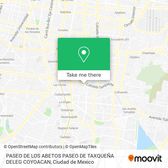 PASEO DE LOS ABETOS  PASEO DE TAXQUEÑA  DELEG  COYOACAN map