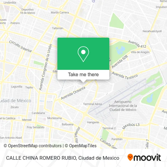 CALLE CHINA  ROMERO RUBIO map