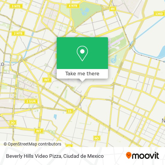 Mapa de Beverly Hills Video Pizza