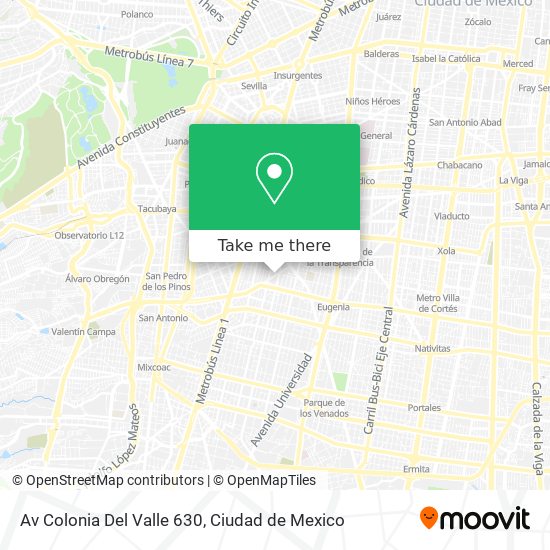 Av  Colonia Del Valle 630 map