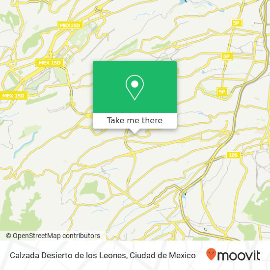 Calzada Desierto de los Leones map